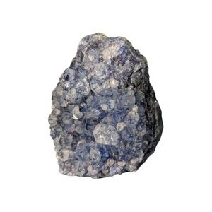 Blue Fluorite Quartz Crystal Cluster Geode Brazil Specimen 2+ lbs Healing Stone